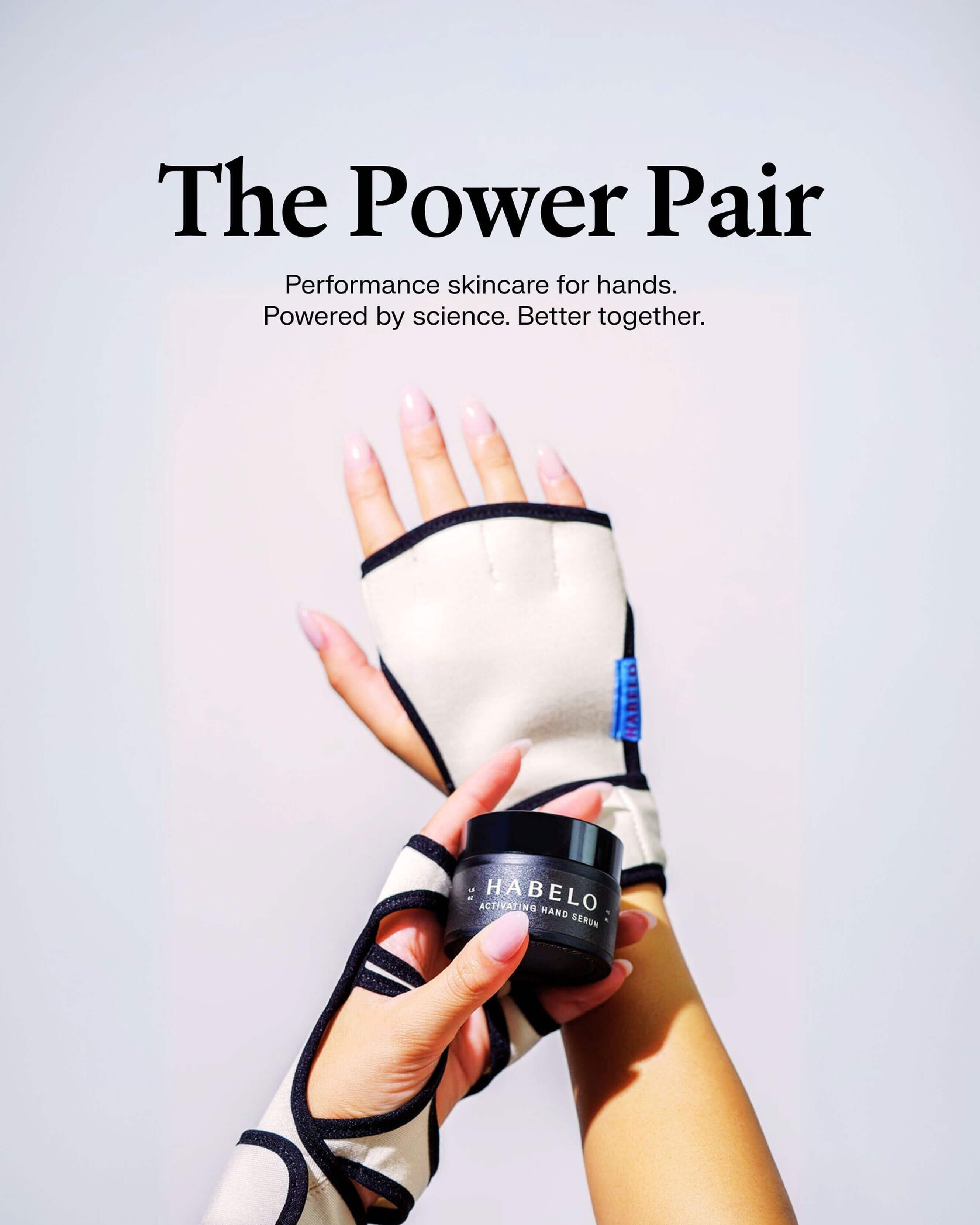 Habelo Beauty Power Pair: Activating Hand Serum + Treatment Boosting Gloves
