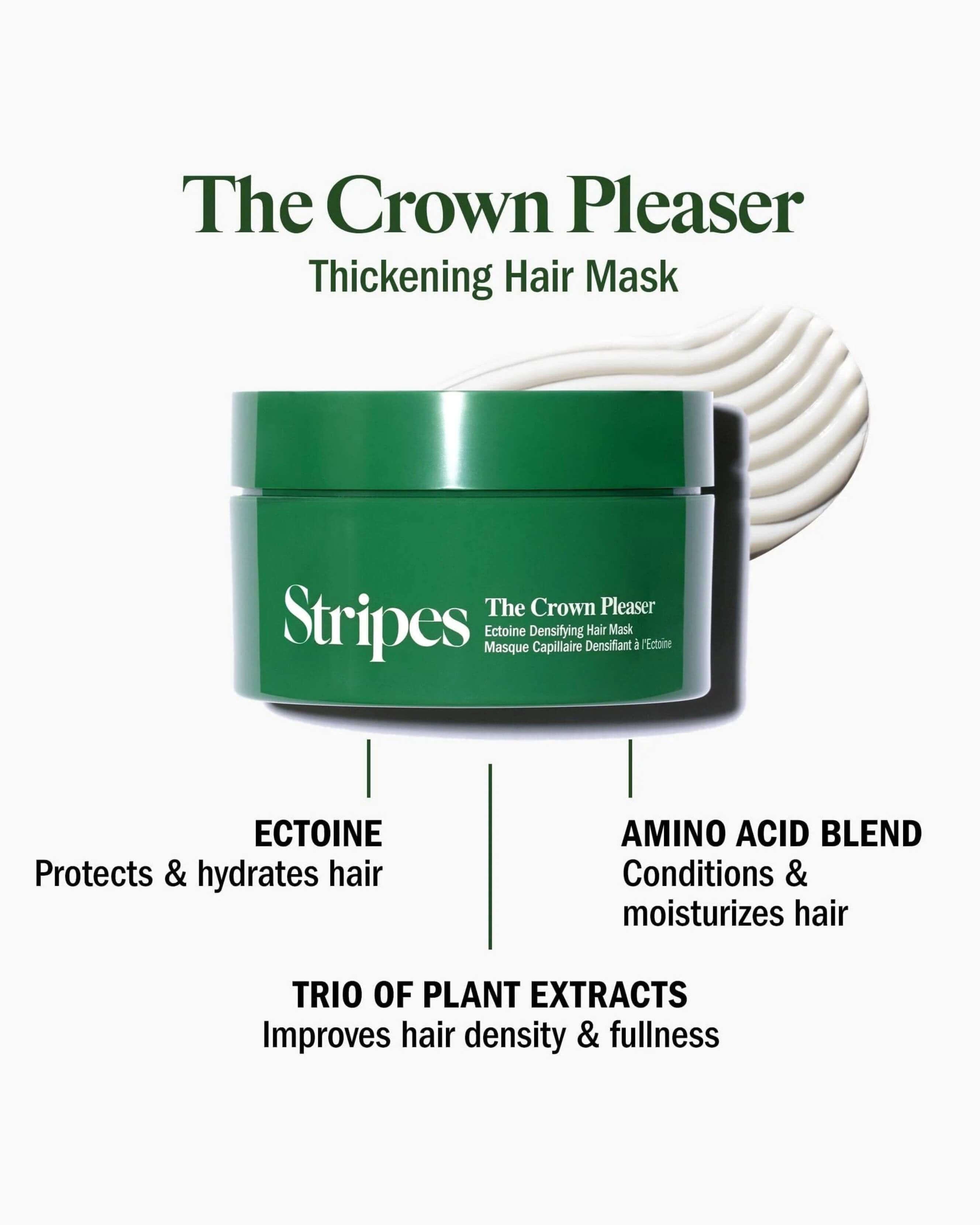 Stripes Beauty The Crown Pleaser: Ectoine Densifying & Hydrating Hair Mask