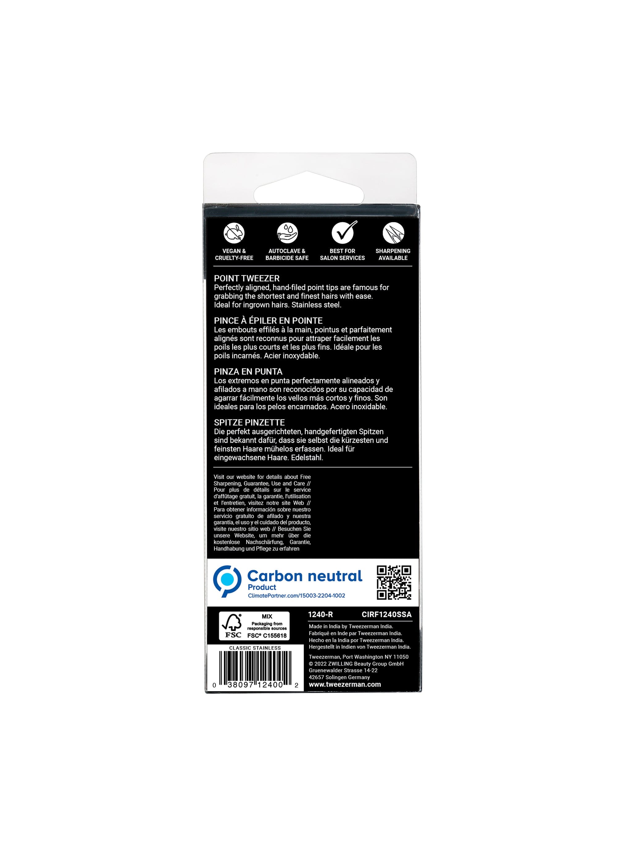 Tweezerman Point Tweezer Classic Stainless Steel