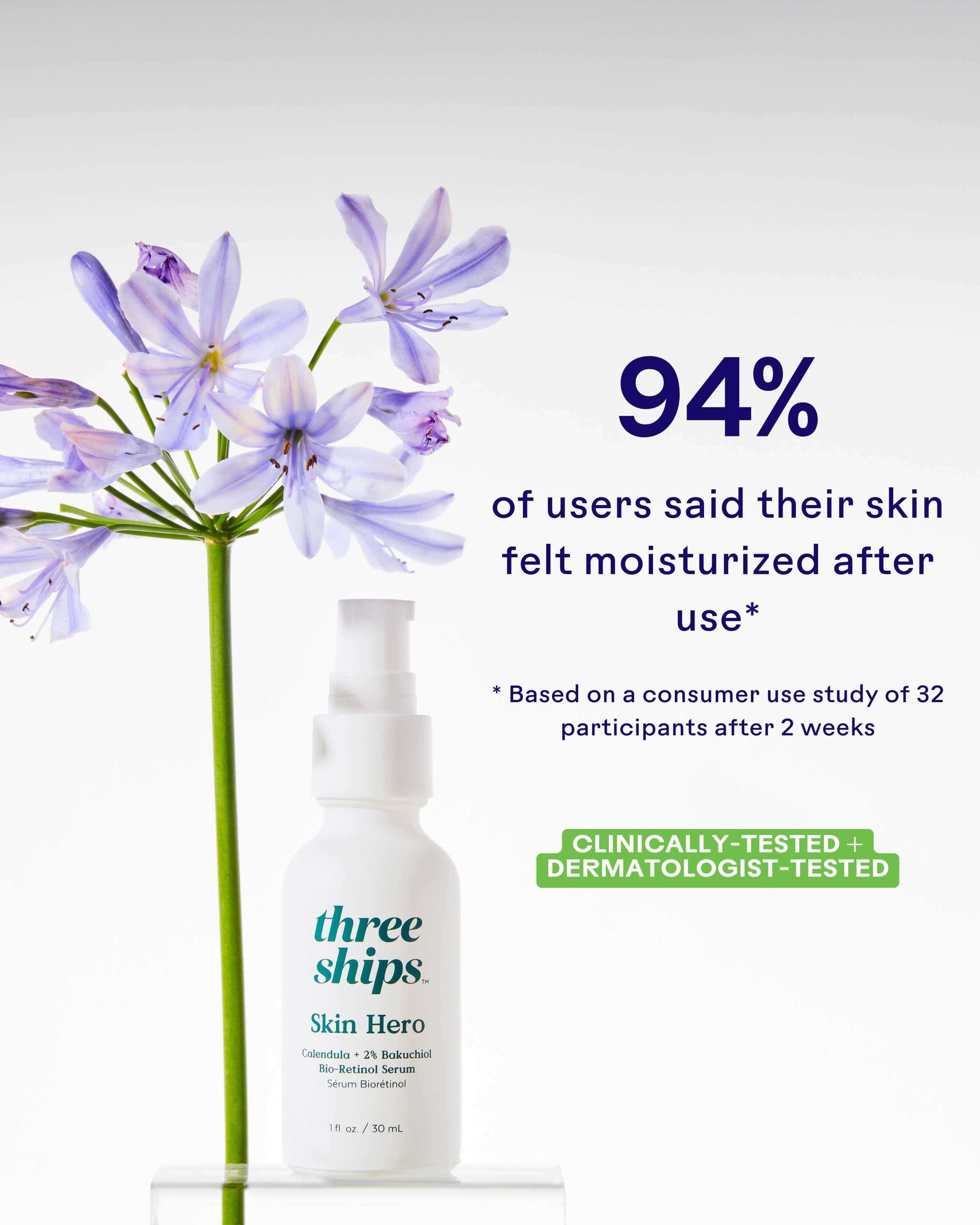 Three Ships SkinHero™ Bakuchiol + Calendula Bio - Retinol Serum