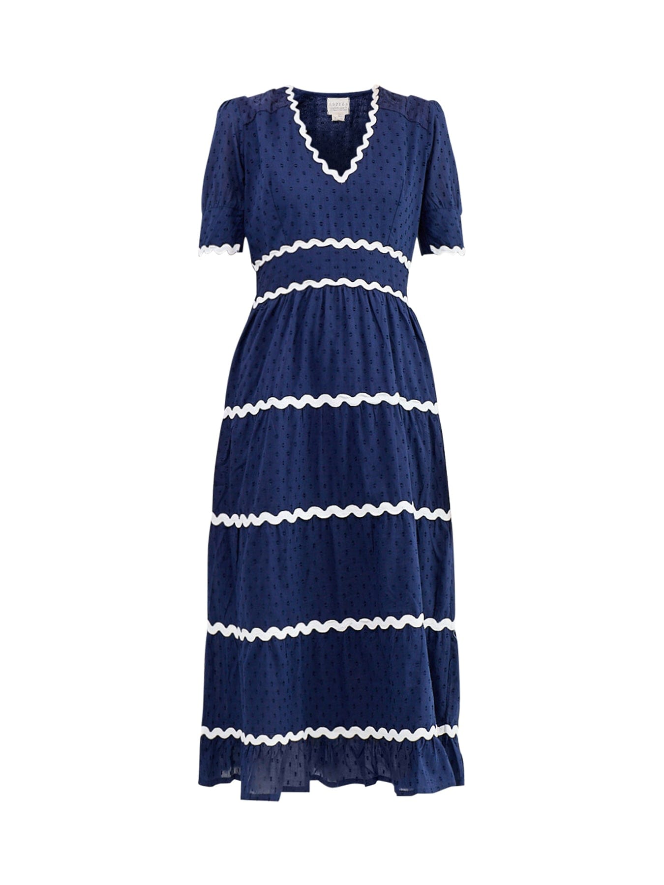 Aspiga Viola Ric Rac Maxi Dress Navy