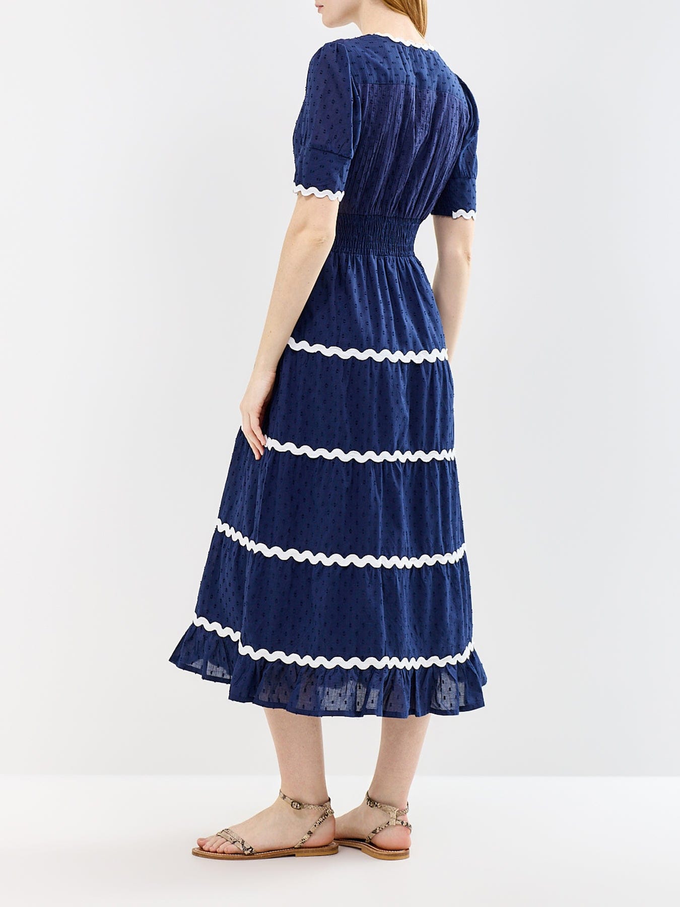 Aspiga Viola Ric Rac Maxi Dress Navy