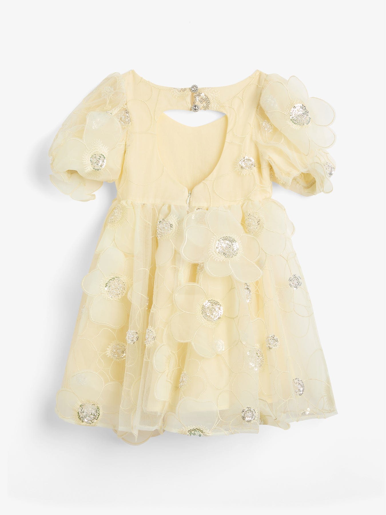 Bardot Junior Kids' Jamie Flower Heart Mini Dress Yellow
