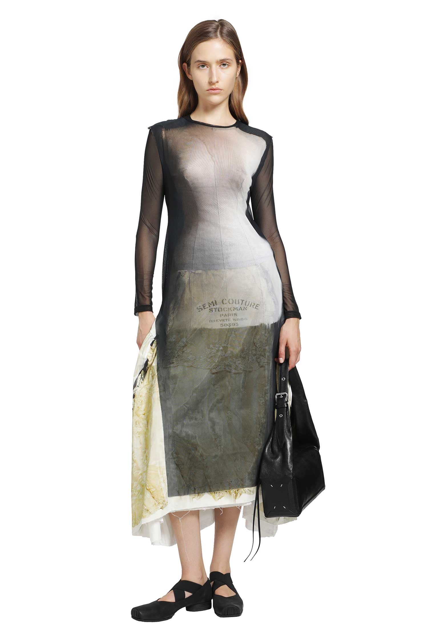 IA London Sheer Semi Couture Dress with Slits