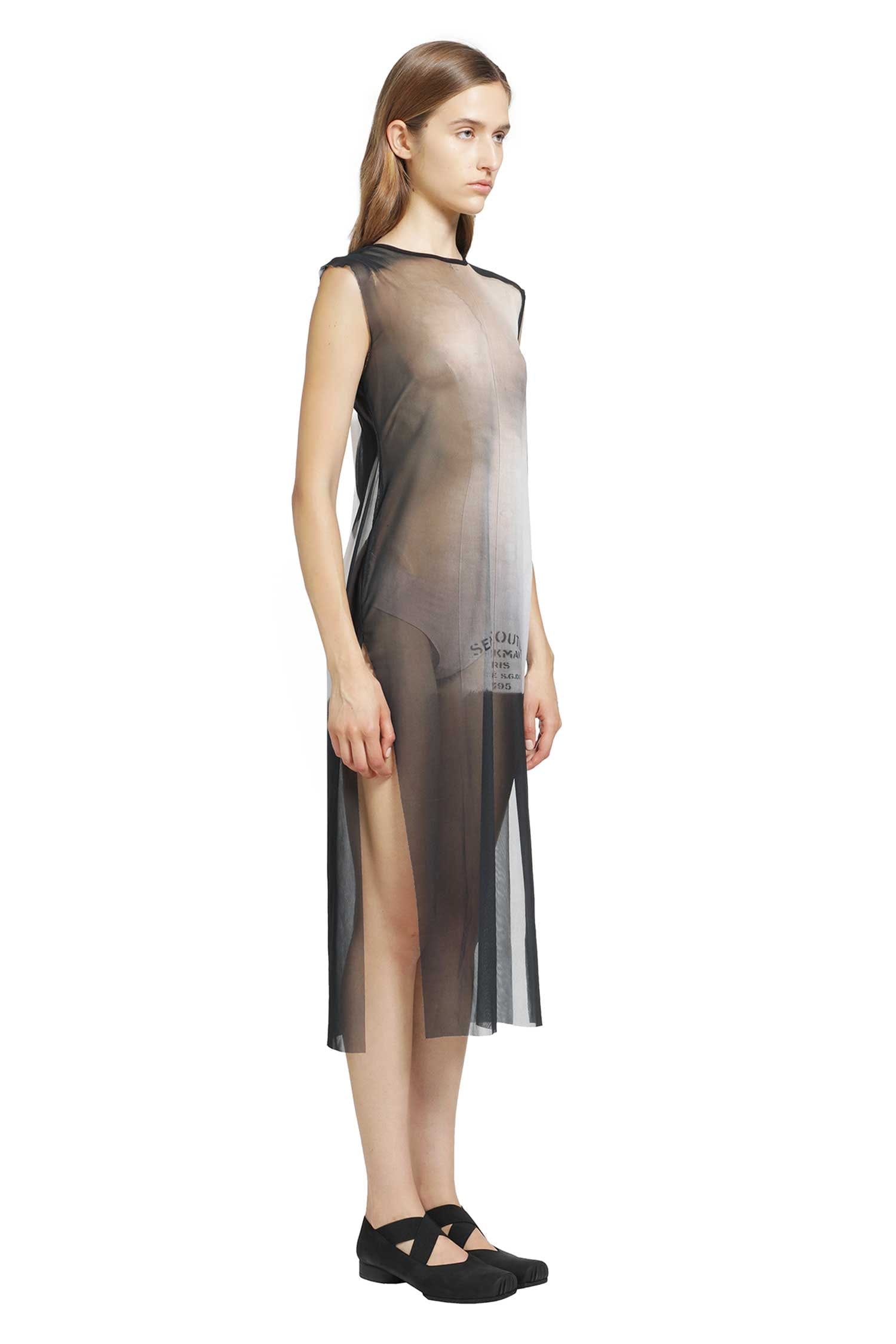 IA London Sheer Semi Couture Dress with Slits