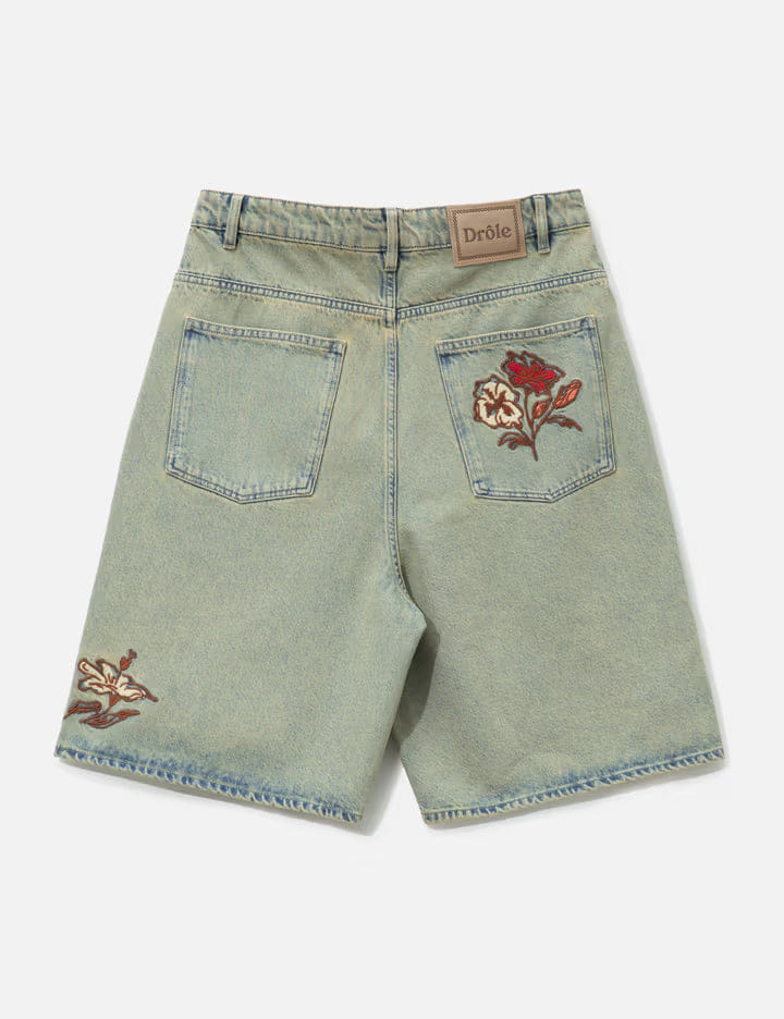 Drole de Monsieur Short Jean Dusty Brodé Fleurs