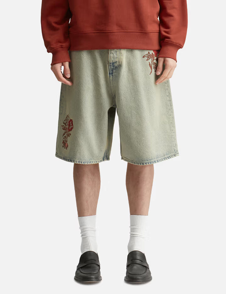 Drole de Monsieur Short Jean Dusty Brodé Fleurs