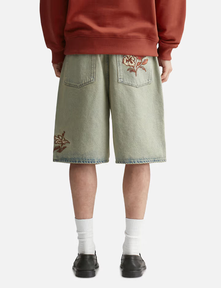 Drole de Monsieur Short Jean Dusty Brodé Fleurs