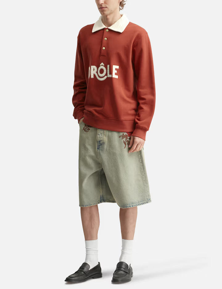 Drole de Monsieur Short Jean Dusty Brodé Fleurs