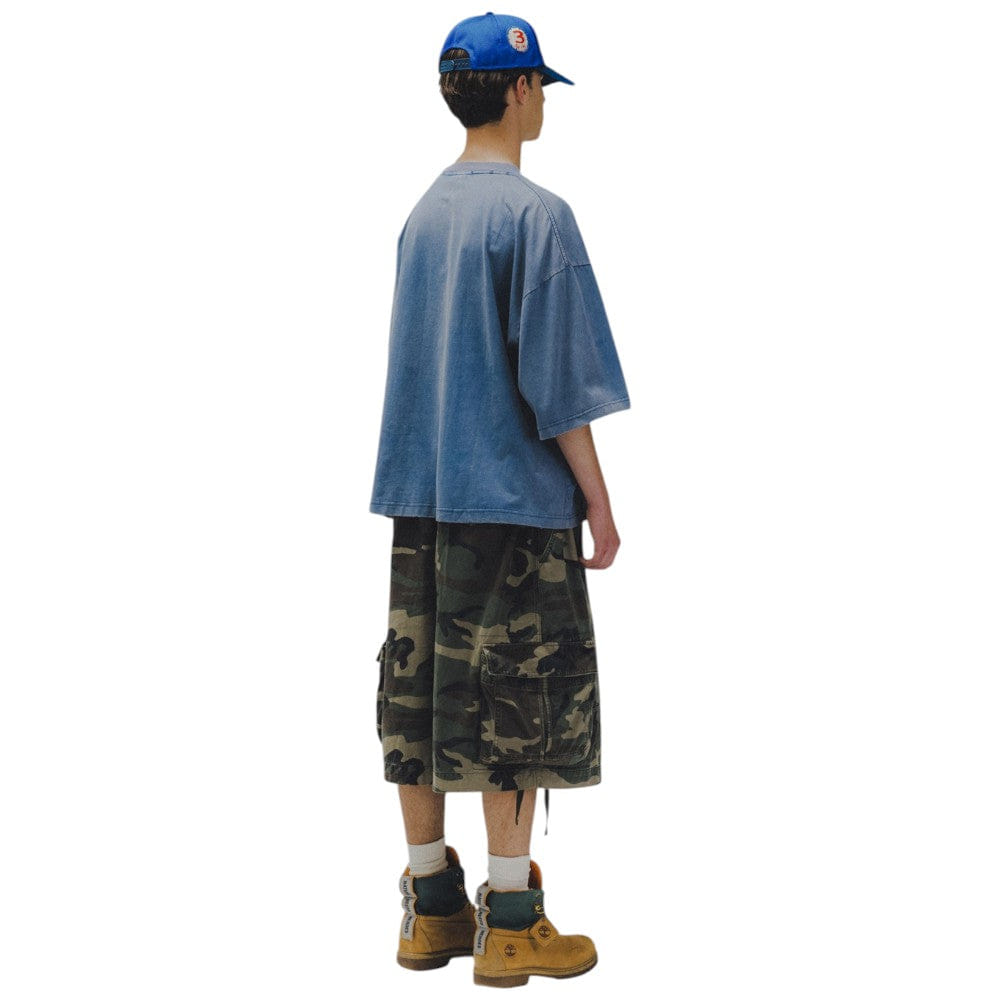 Anglan Washed Wide Pocket Crop T-Shirt
