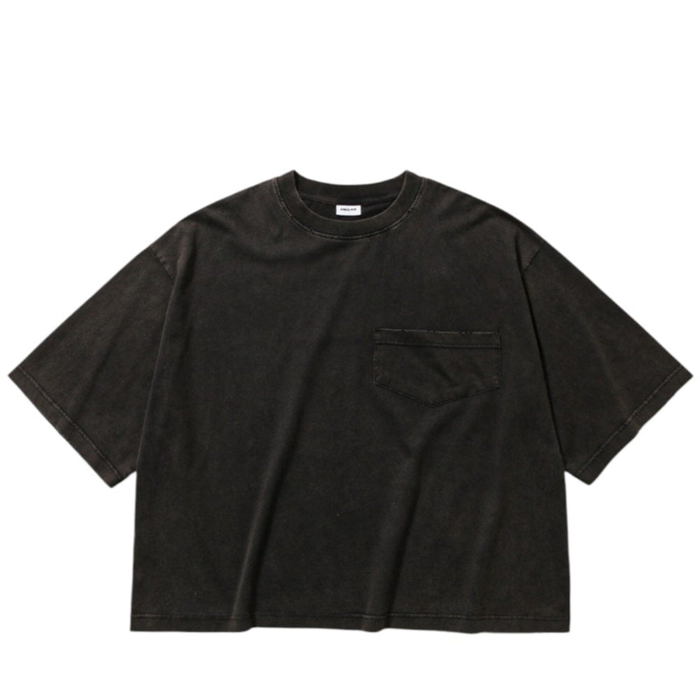 Anglan Wide Pocket Washed Crop T-Shirt