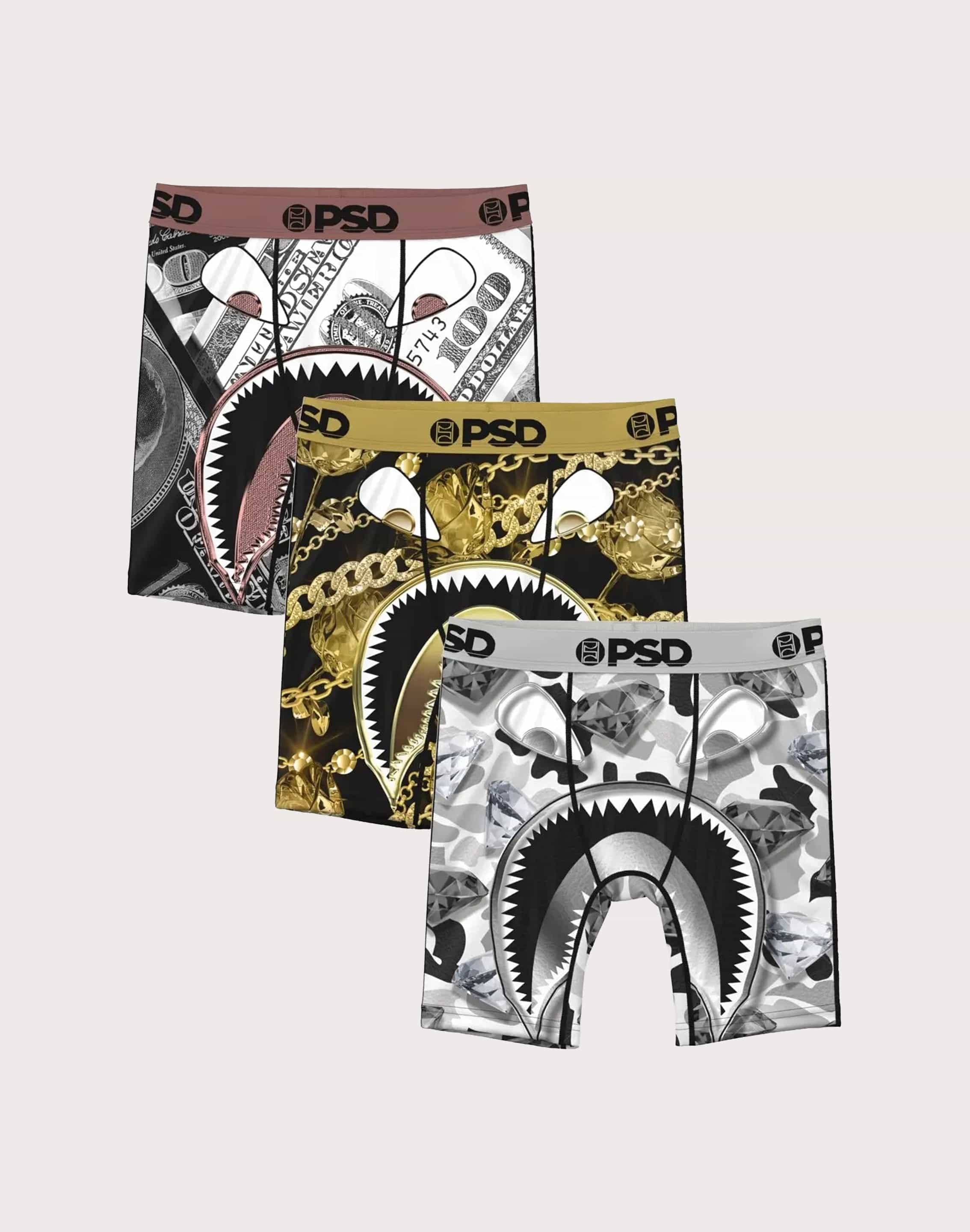 Psd Underwear Warface Metal Boxer Briefs 3 - Pack Grade - School