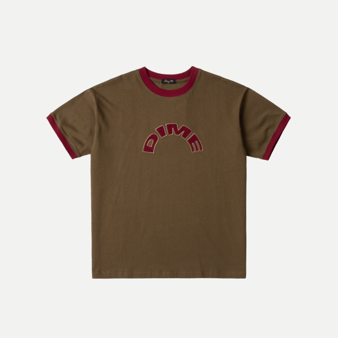 Dime MTL Arch Ringer T - Shirt – Brown