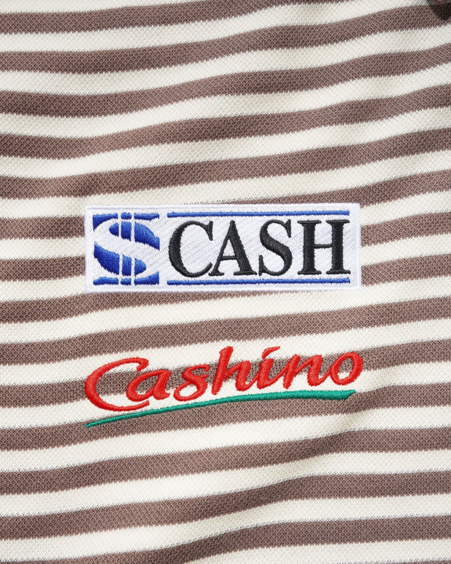 Cash Only Nada Polo – Brown Stripe