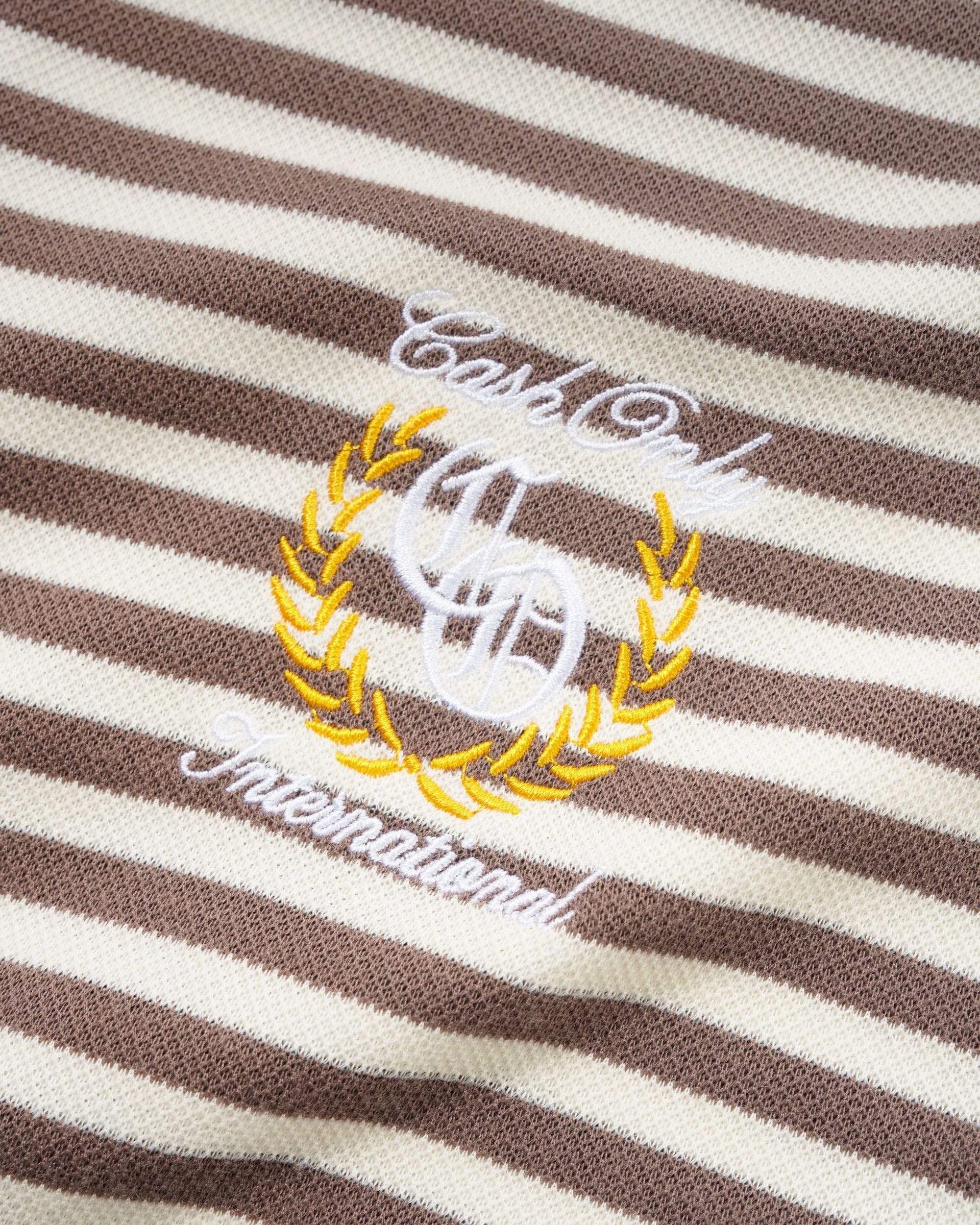 Cash Only Nada Polo – Brown Stripe