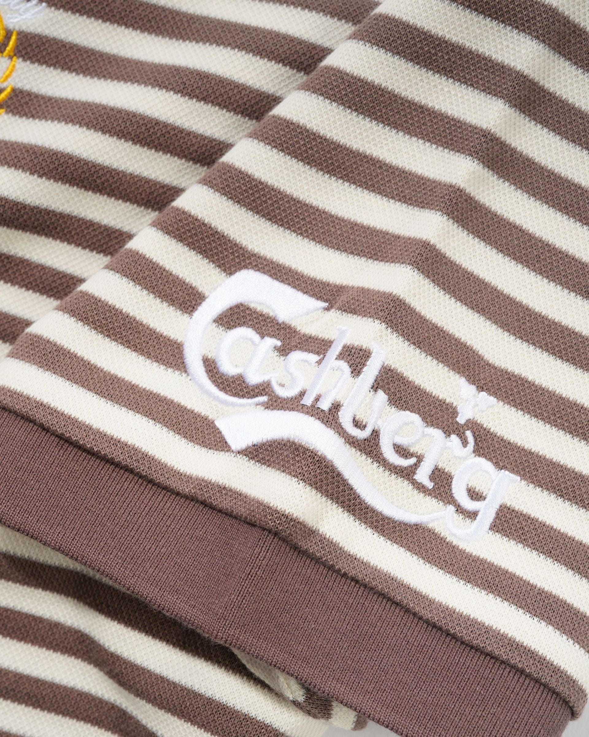 Cash Only Nada Polo – Brown Stripe