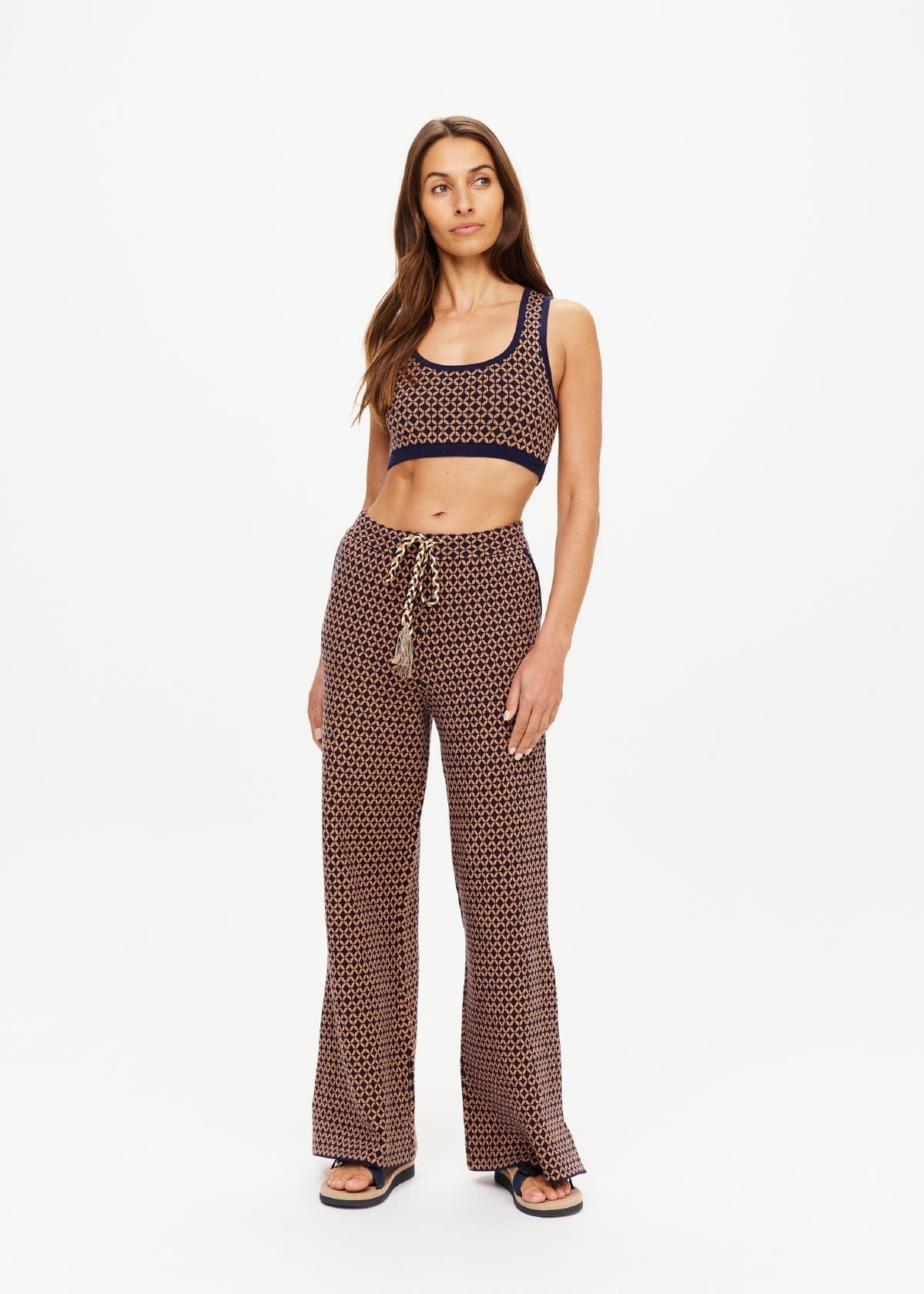 Maison Clad TROUSER KNIT SQUARE YELLOW SIDE BAND CROSSROAD MCL12727