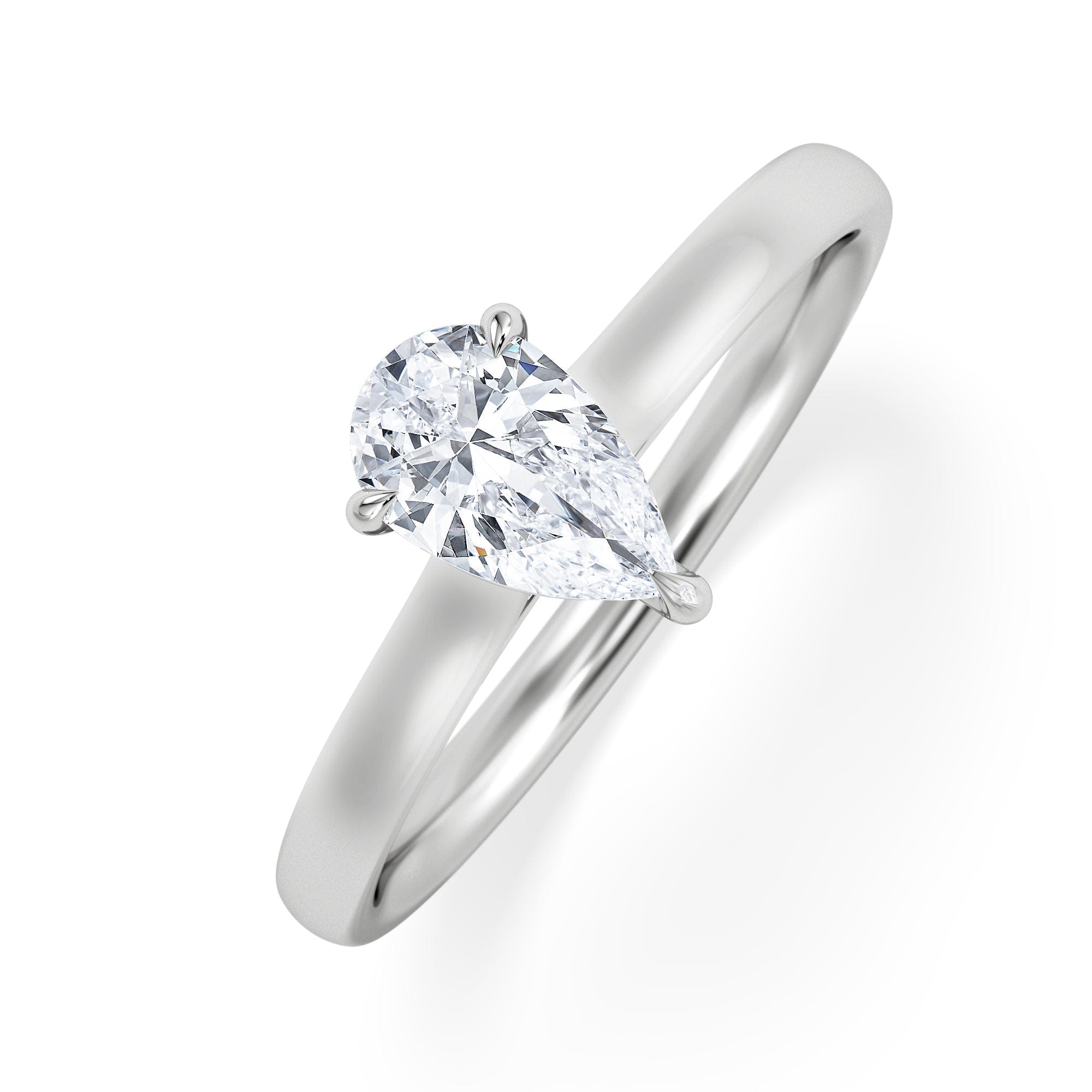 Diamond Amora Pear 0.50ct Lab Diamond Engagement Ring F/VS Set in Platinum