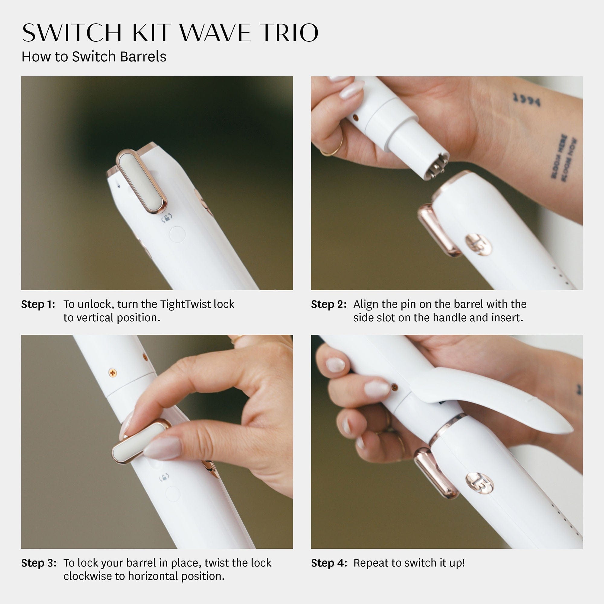 T3 Switch Kit Wave Trio Styling Iron with Three Interchangeable Barrels