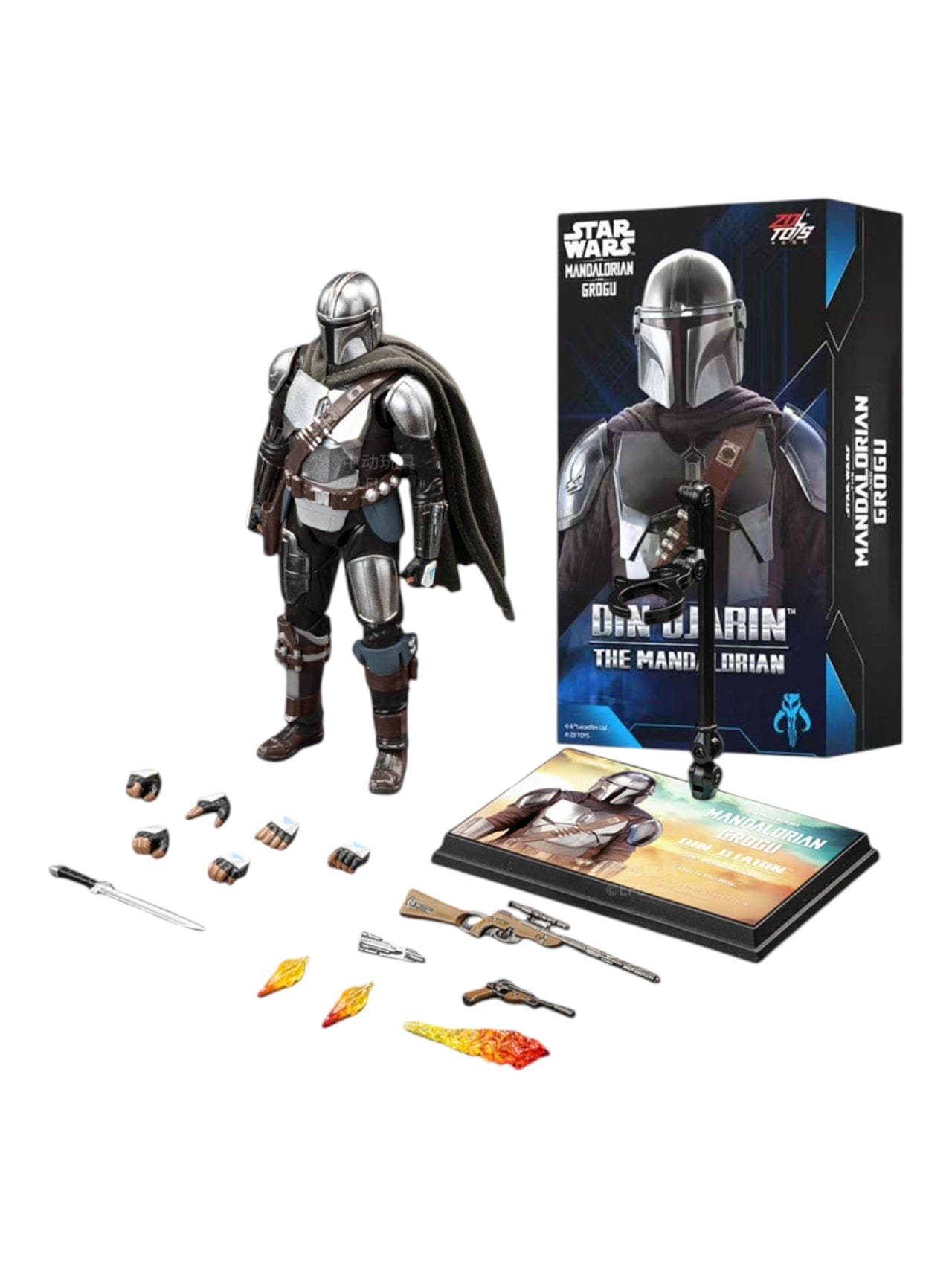 Star Wars ZD TOYS Star Wars The Mandalorian Din Djarin Action Figure – Premium Collectible Display Model