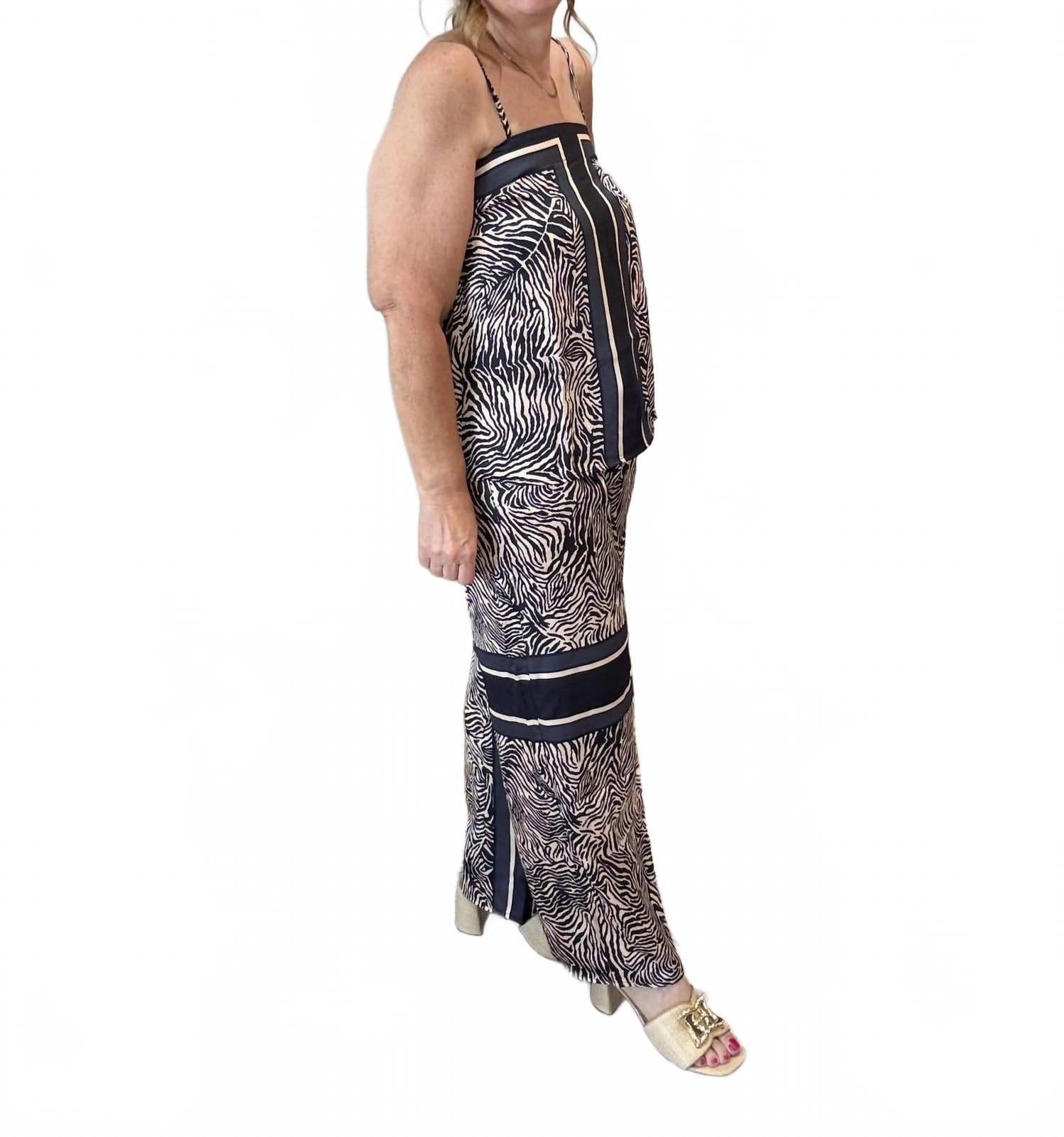 CAMI Women's Abstract Zebra Print Cami & Pants Set In Navy