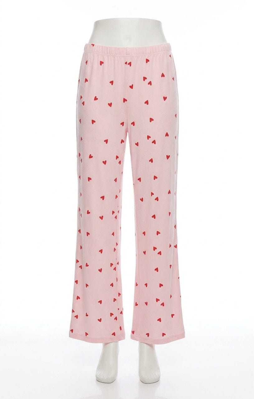 Luxe Heart Pants In Pink Marshmallow
