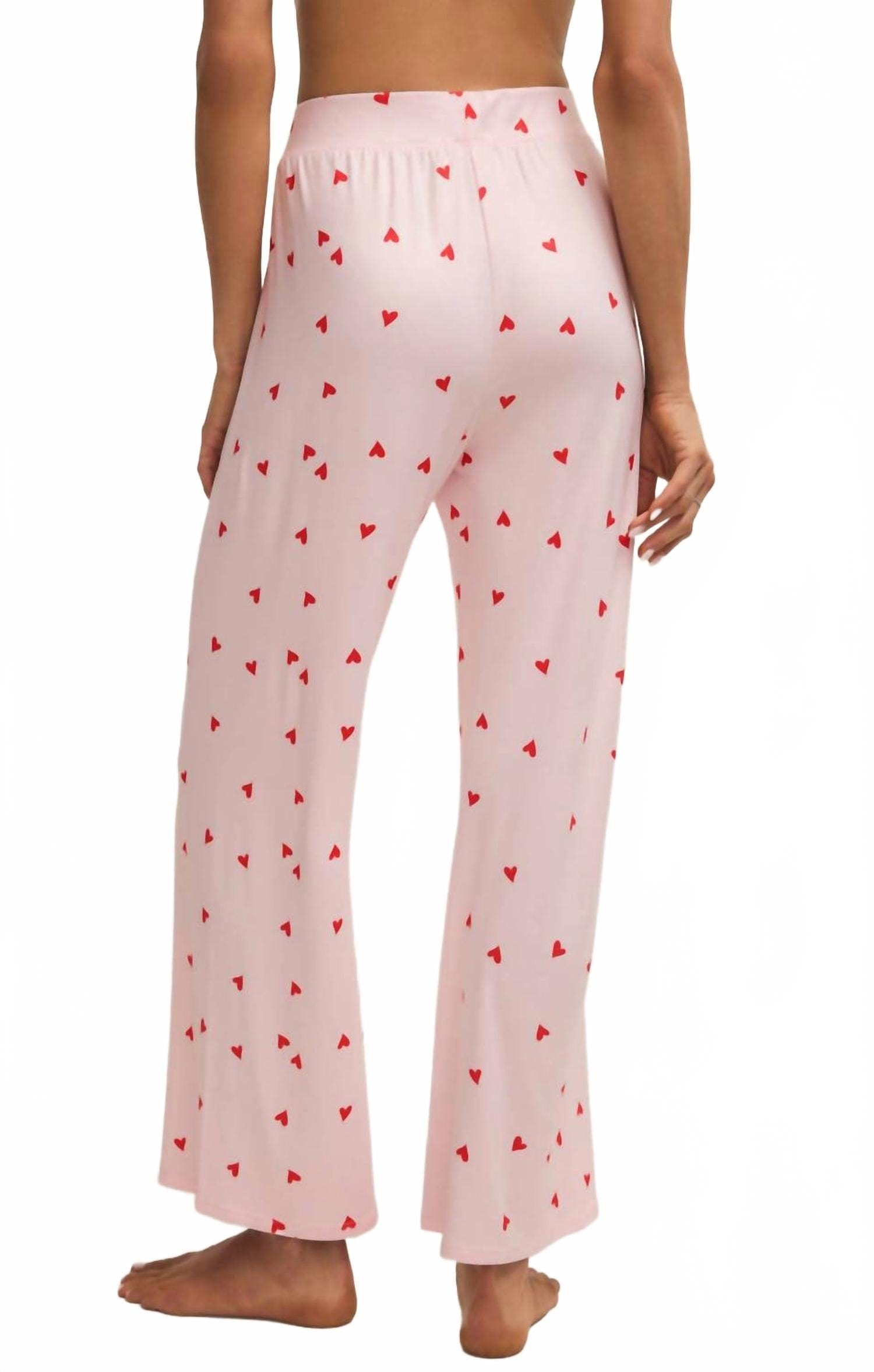 Luxe Heart Pants In Pink Marshmallow