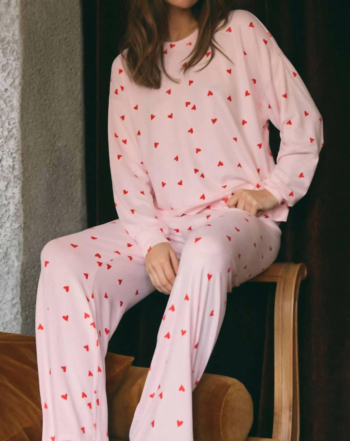 Luxe Heart Pants In Pink Marshmallow