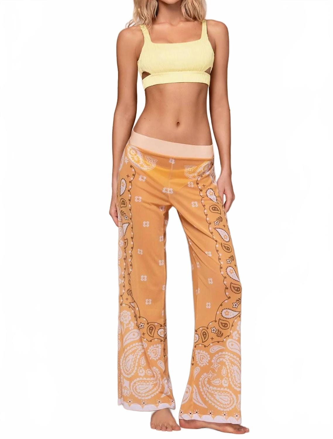 Yellow Violet Oasis Wide Leg Pants In Yellow