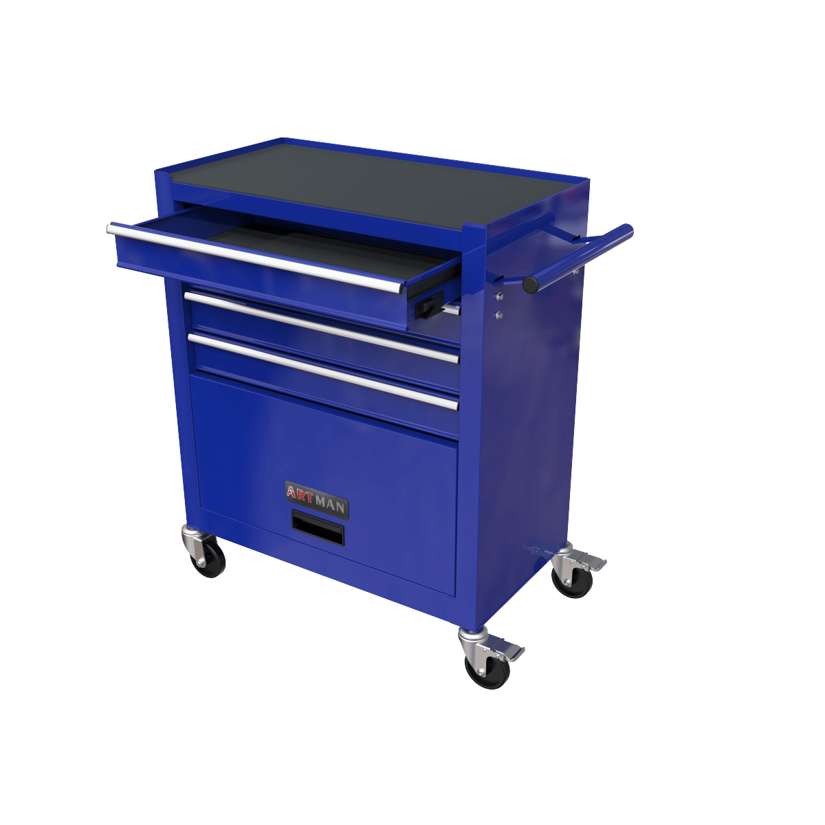 Drawer Streamdale 4 - Drawer Rolling Tool Box with Tools, Blue (24.4")