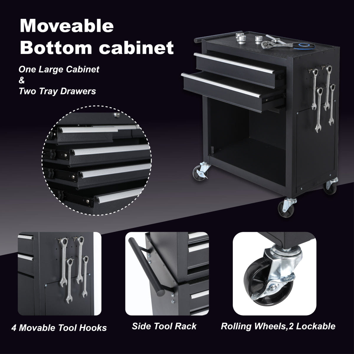 Drawer Streamdale 8 - Drawer Rolling Tool Chest with Detachable Top Box