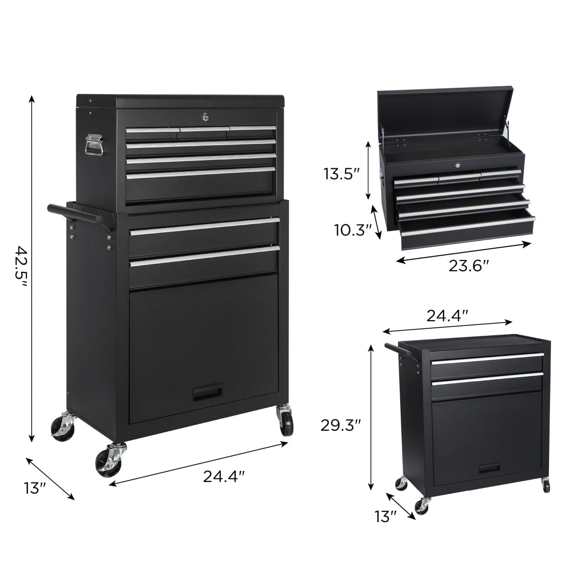 Drawer Streamdale 8 - Drawer Rolling Tool Chest with Detachable Top Box