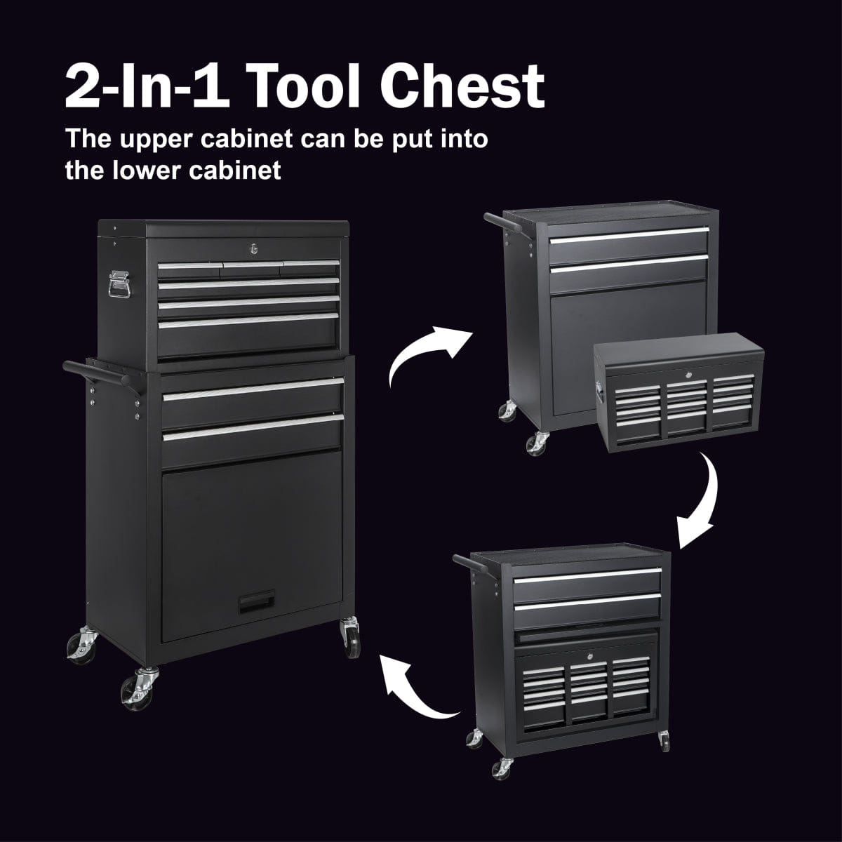 Drawer Streamdale 8 - Drawer Rolling Tool Chest with Detachable Top Box