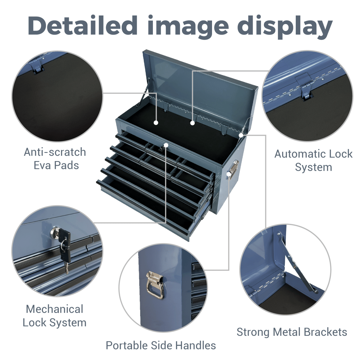 Drawer Streamdale 24 - Inch Heavy Duty 9 - Drawer Metal Tool Box & Chest with EVA Liners