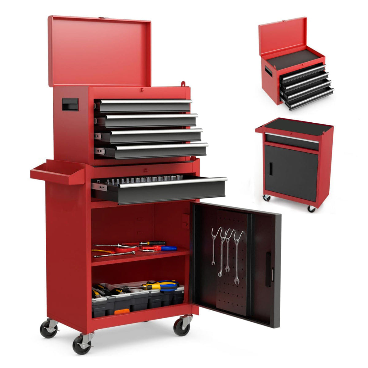 Drawer Streamdale 5 - Drawer Rolling Tool Chest and Cabinet with Detachable Top Box