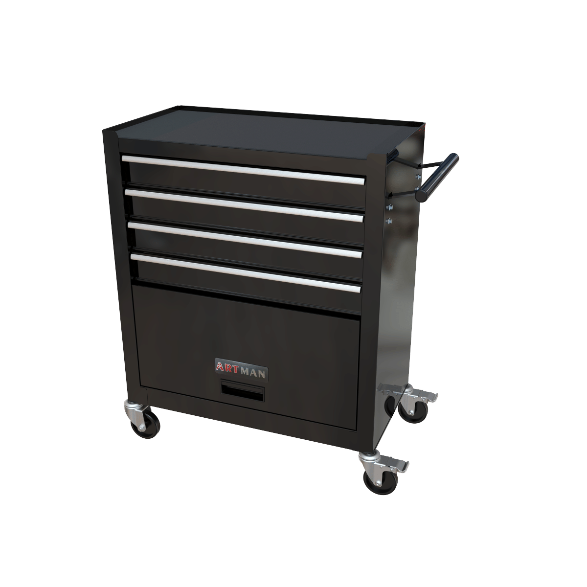 Drawer Streamdale 4 - Drawer Rolling Tool Box with Tools for Garage, Black