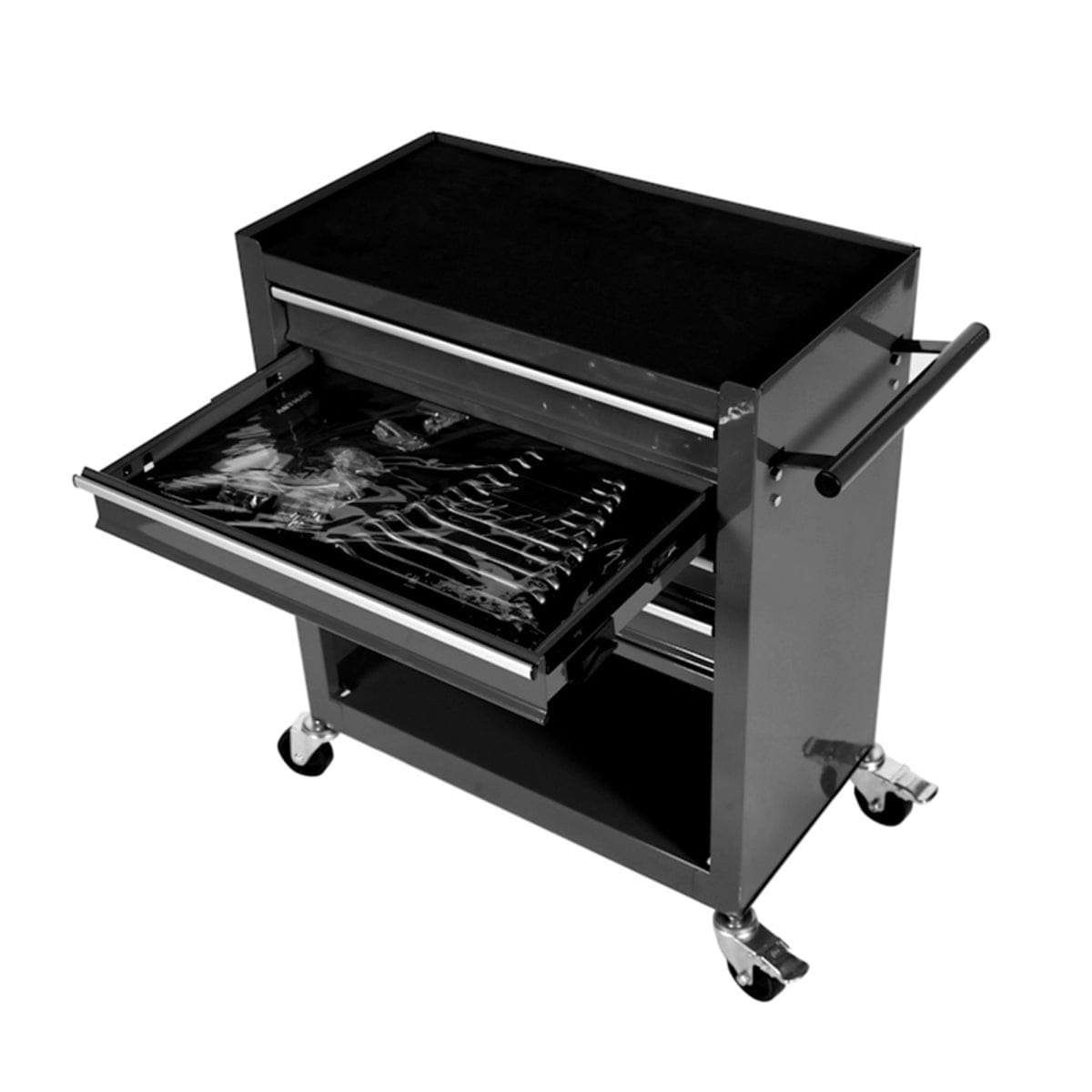 Drawer Streamdale 4 - Drawer Rolling Tool Box with Tools for Garage, Black