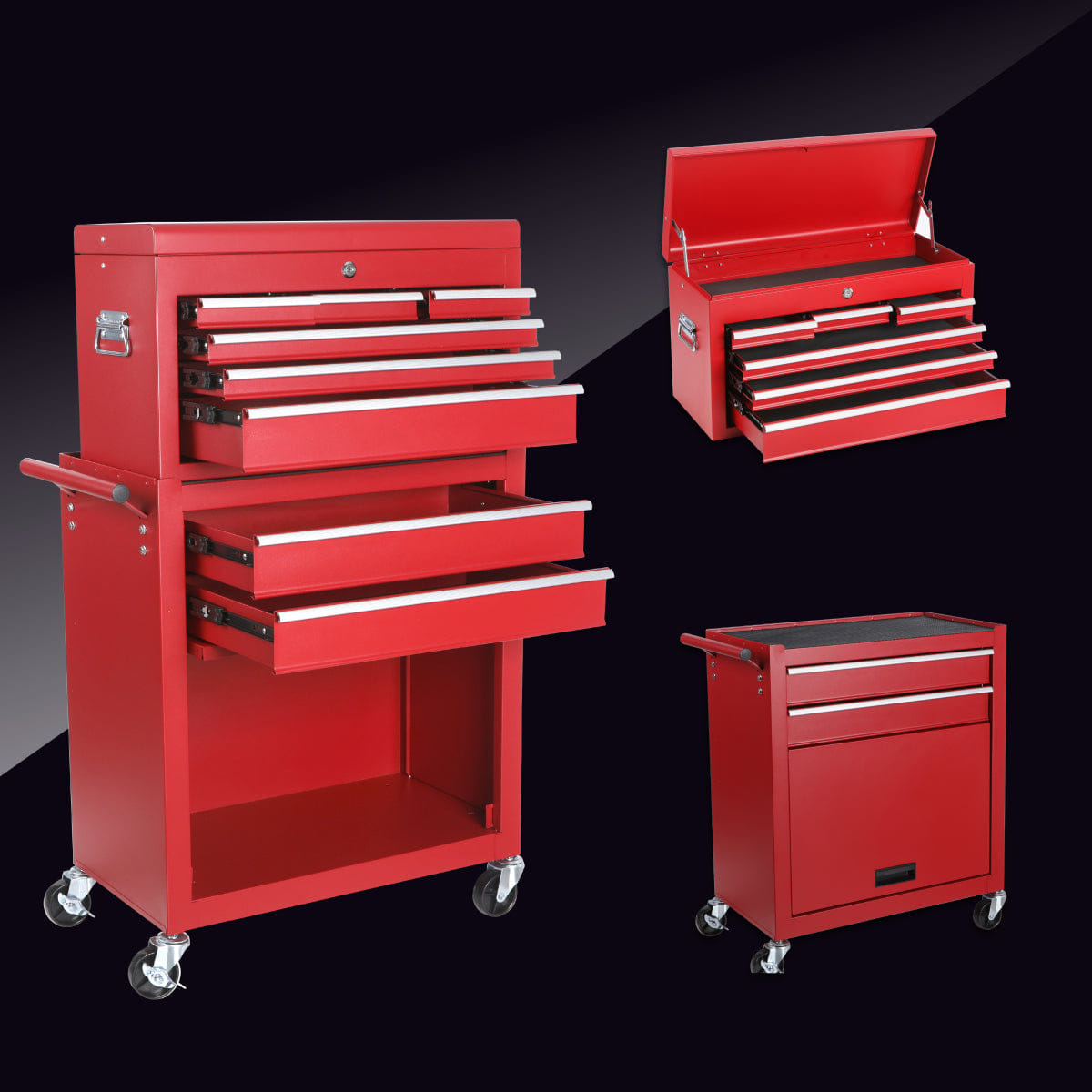 Drawer Streamdale 8 - Drawer Rolling Tool Chest and Cabinet with Detachable Top Box
