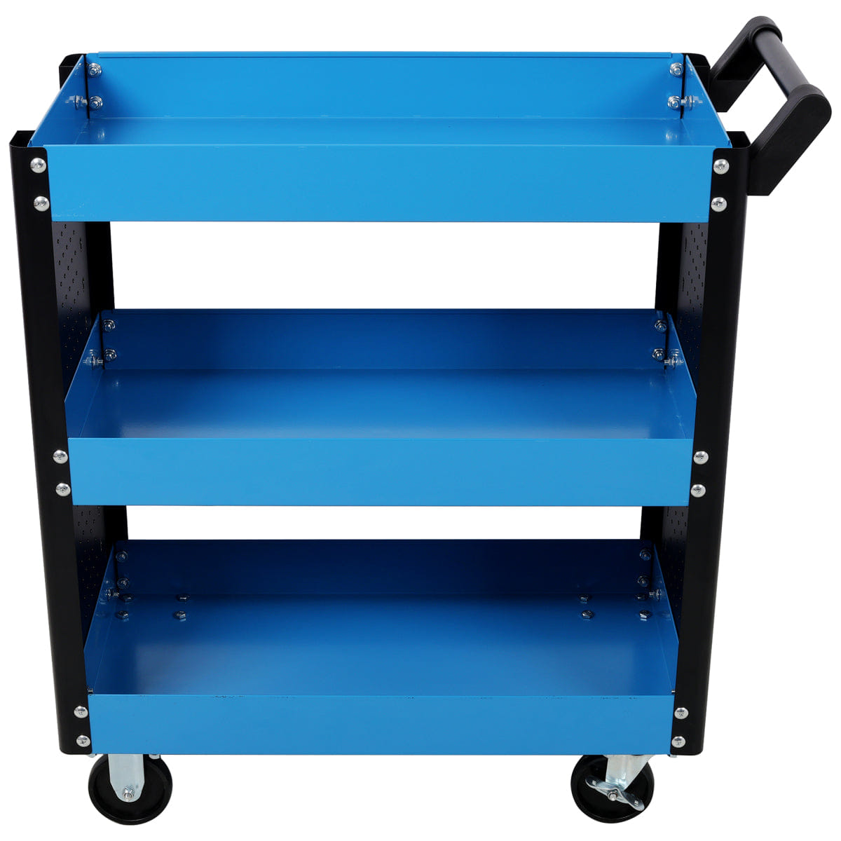 Blue Streamdale 3 Tier Rolling Tool Cart with Pegboard, Blue