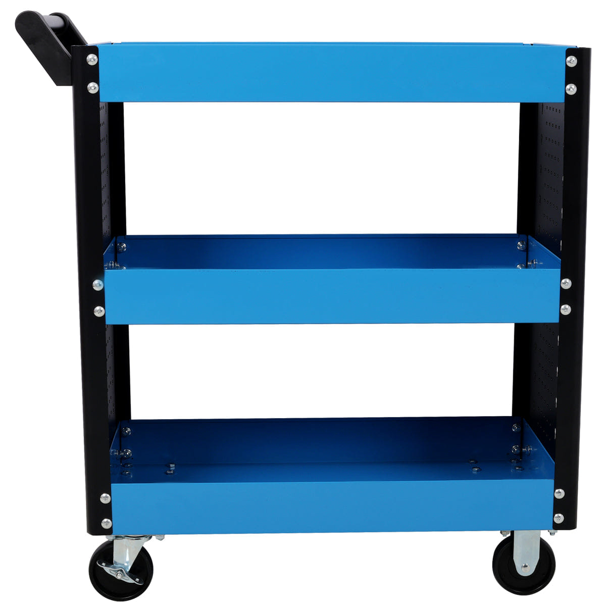 Blue Streamdale 3 Tier Rolling Tool Cart with Pegboard, Blue