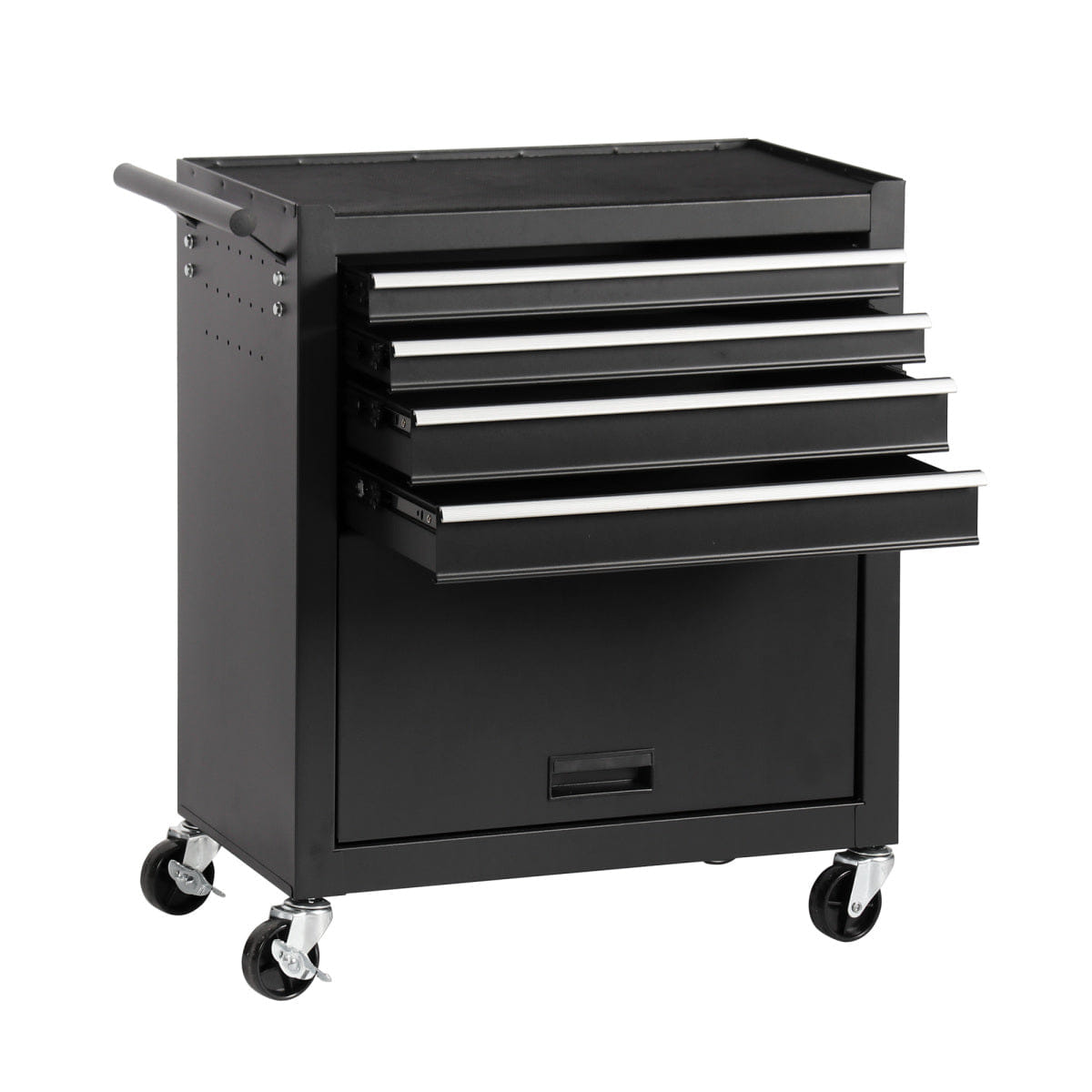Drawer Streamdale 4 - Drawer Rolling Tool Chest and Cabinet with Wheels for Workshops (Black)