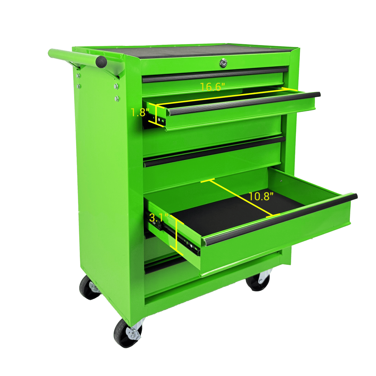 Drawer Streamdale Rolling 7 - Drawer Metal Tool Chest and Cabinet, Green