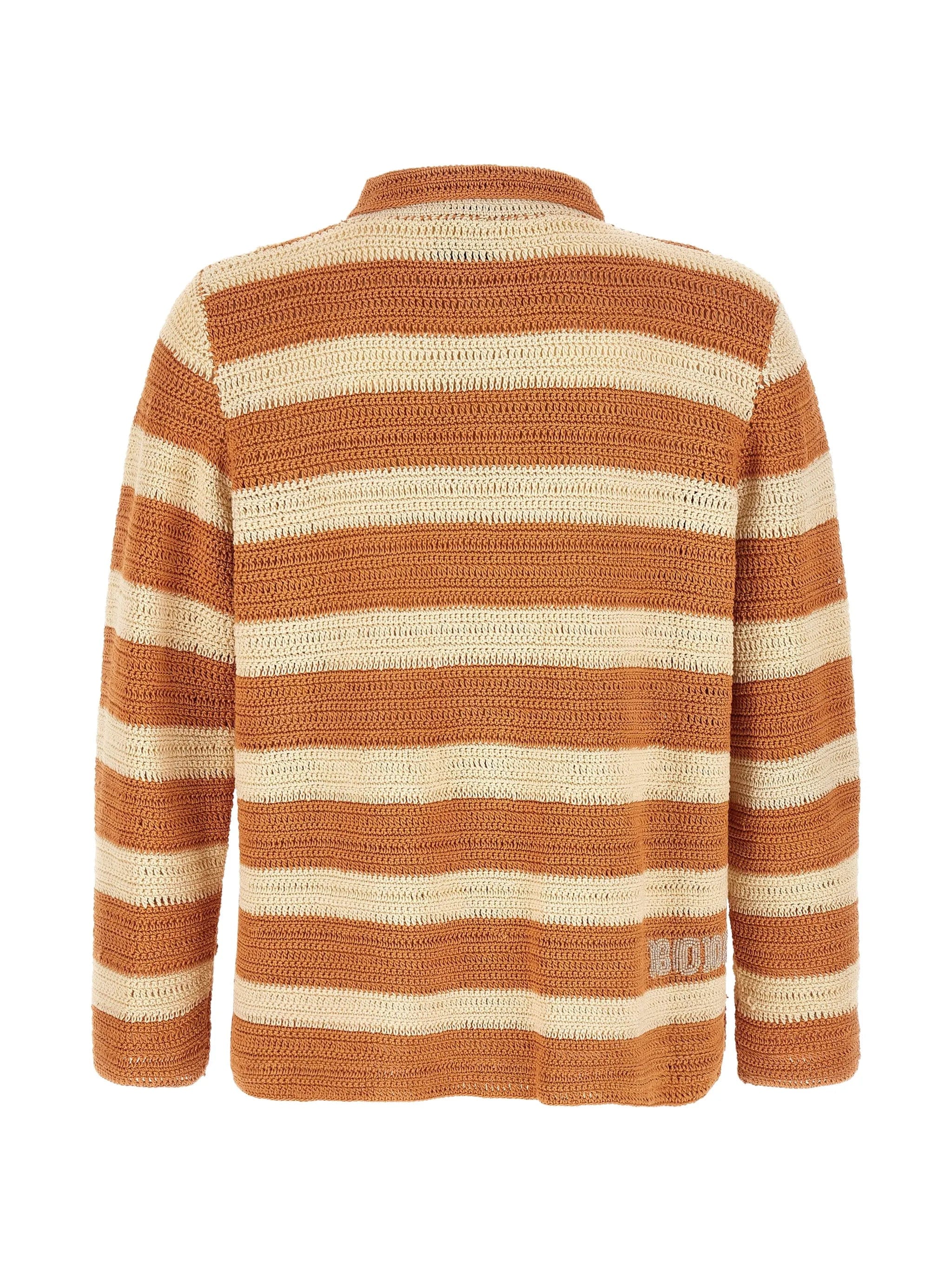 BODE Sherbet crochet - knit striped shirt