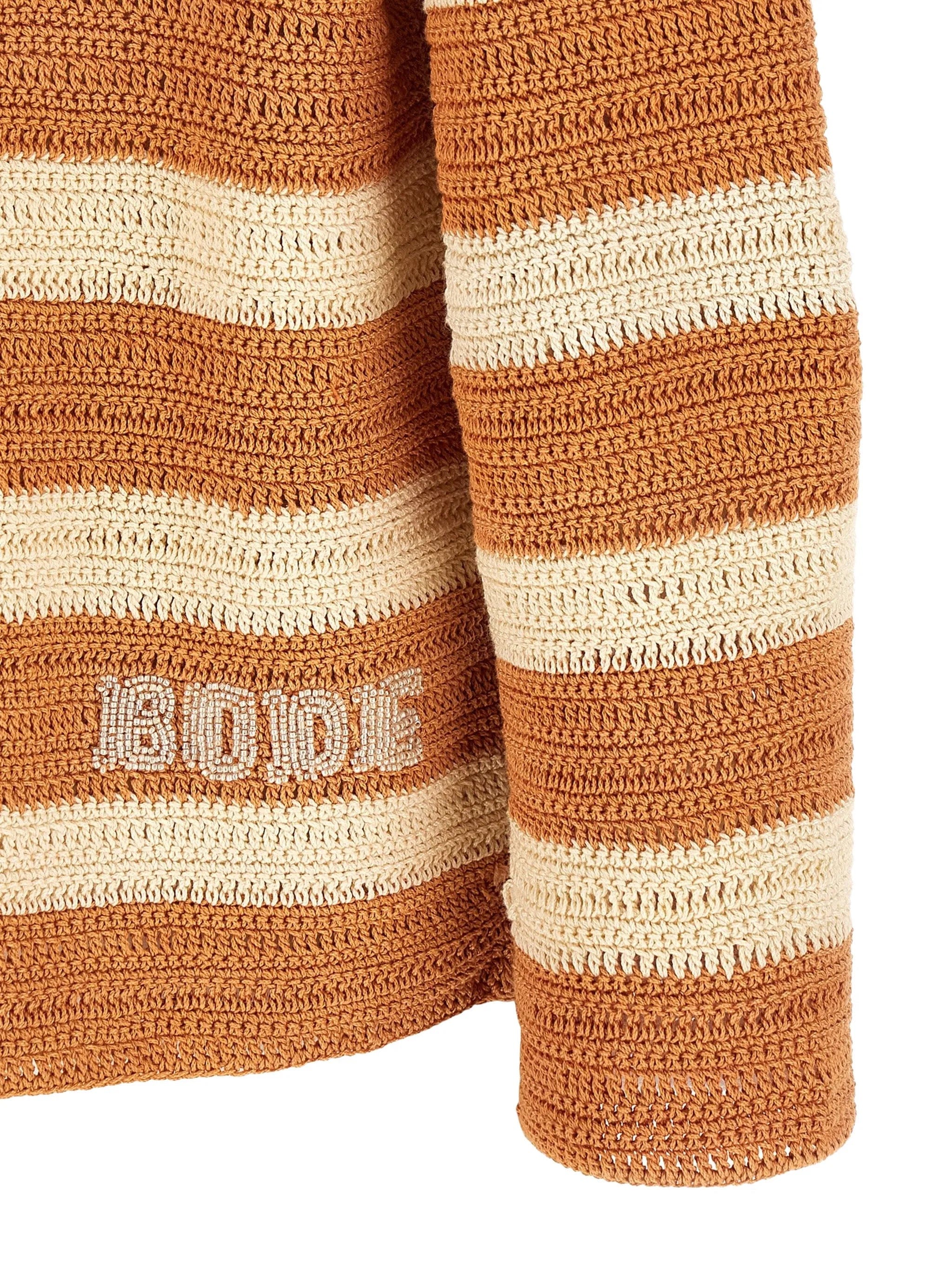 BODE Sherbet crochet - knit striped shirt