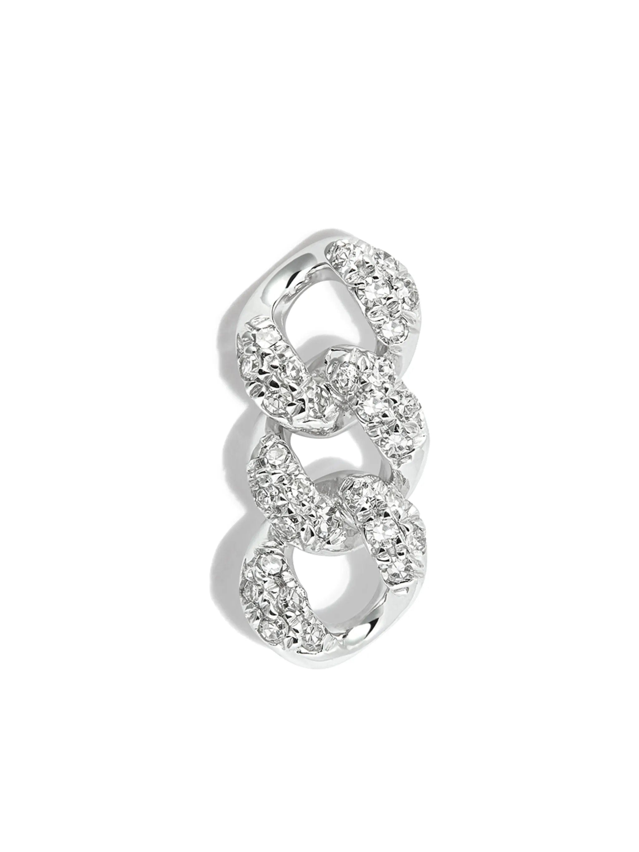 SHAY 18K white gold diamond chain stud earring