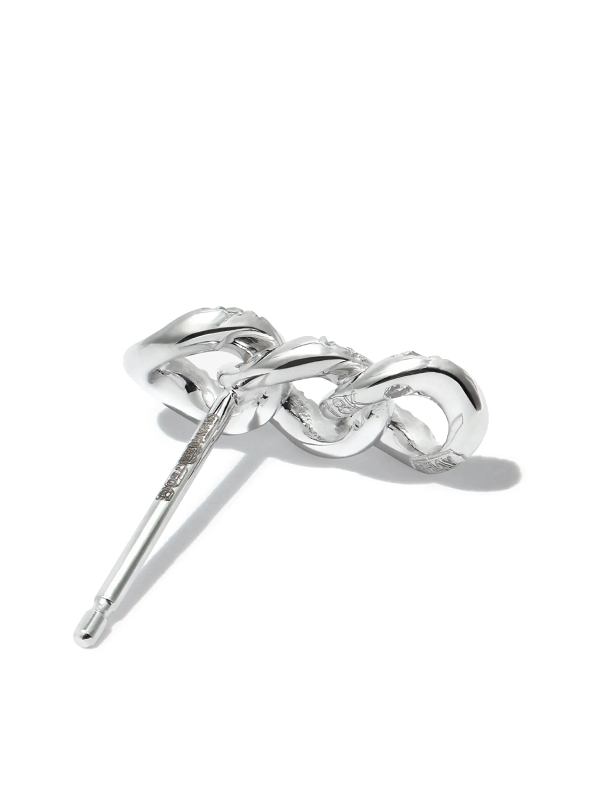 SHAY 18K white gold diamond chain stud earring