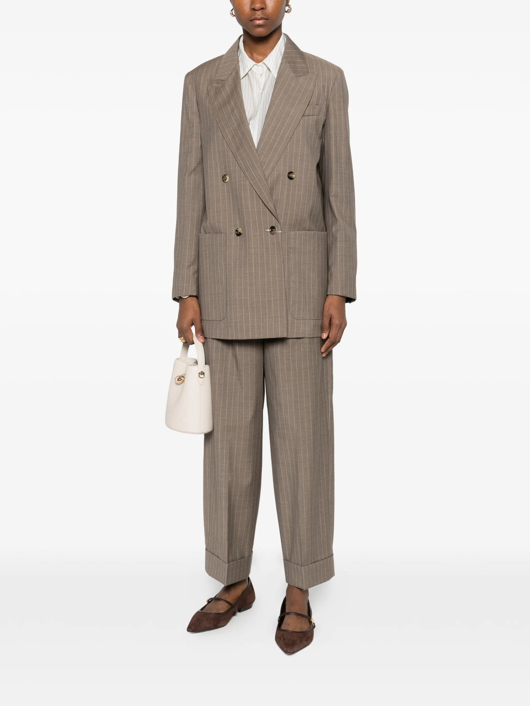 Max Mara Acciaio pinstripe double - breasted blazer