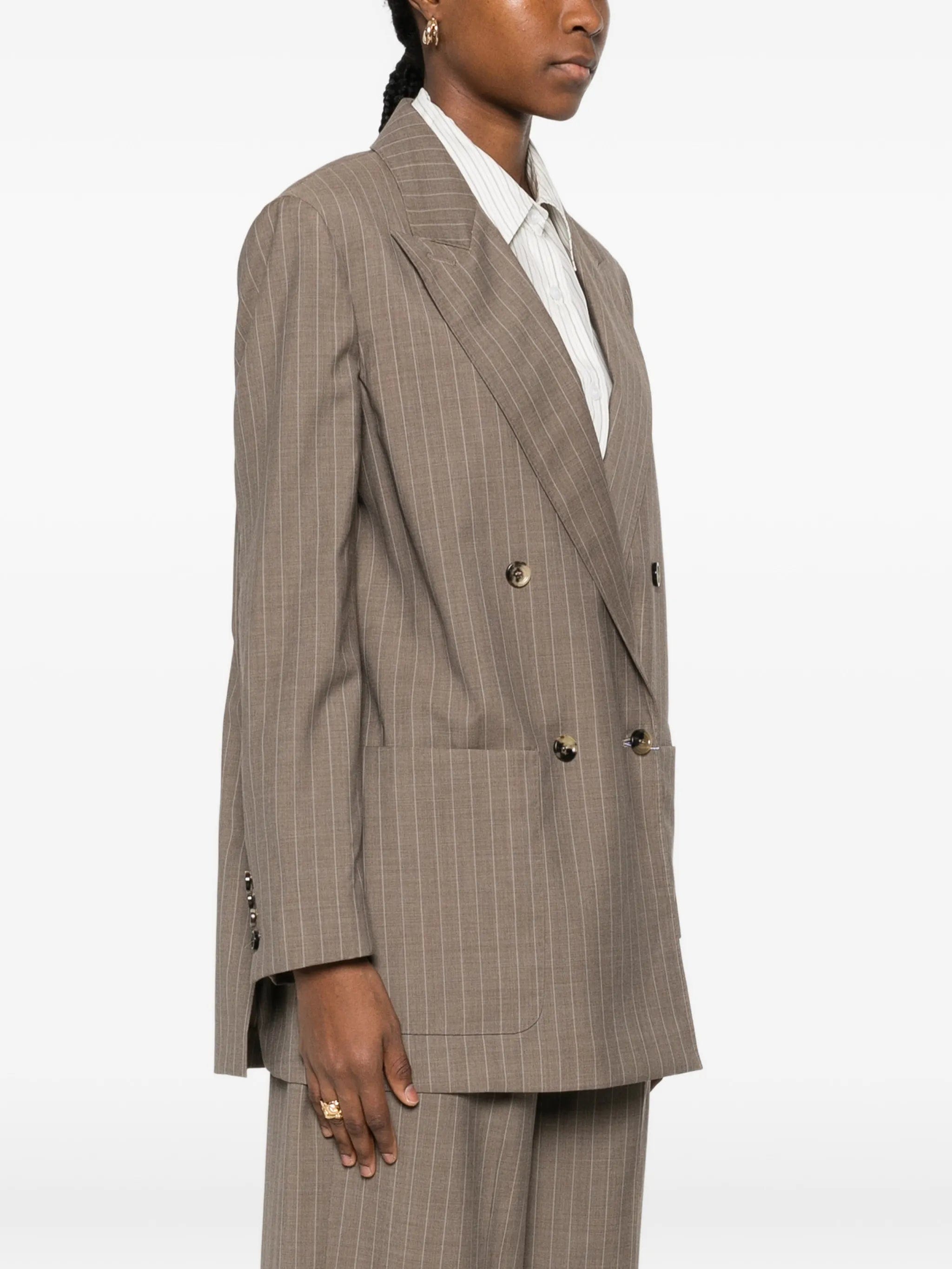 Max Mara Acciaio pinstripe double - breasted blazer