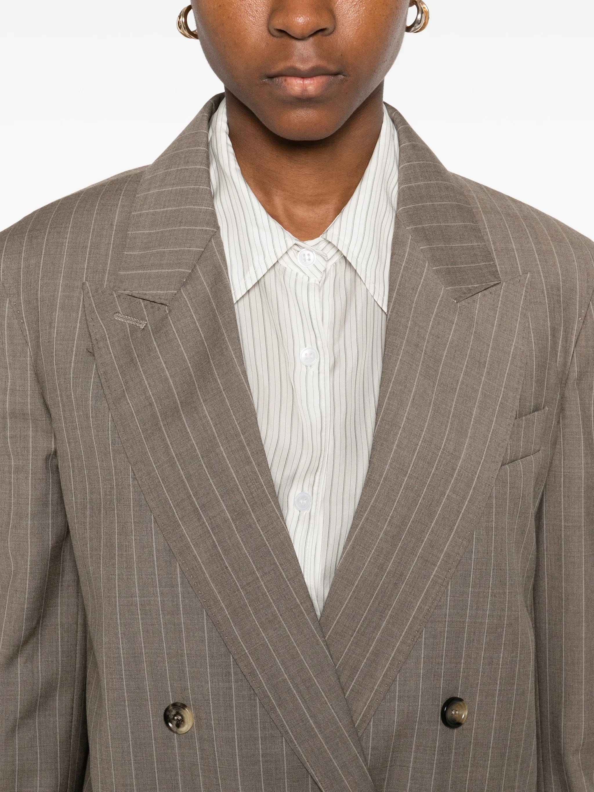 Max Mara Acciaio pinstripe double - breasted blazer