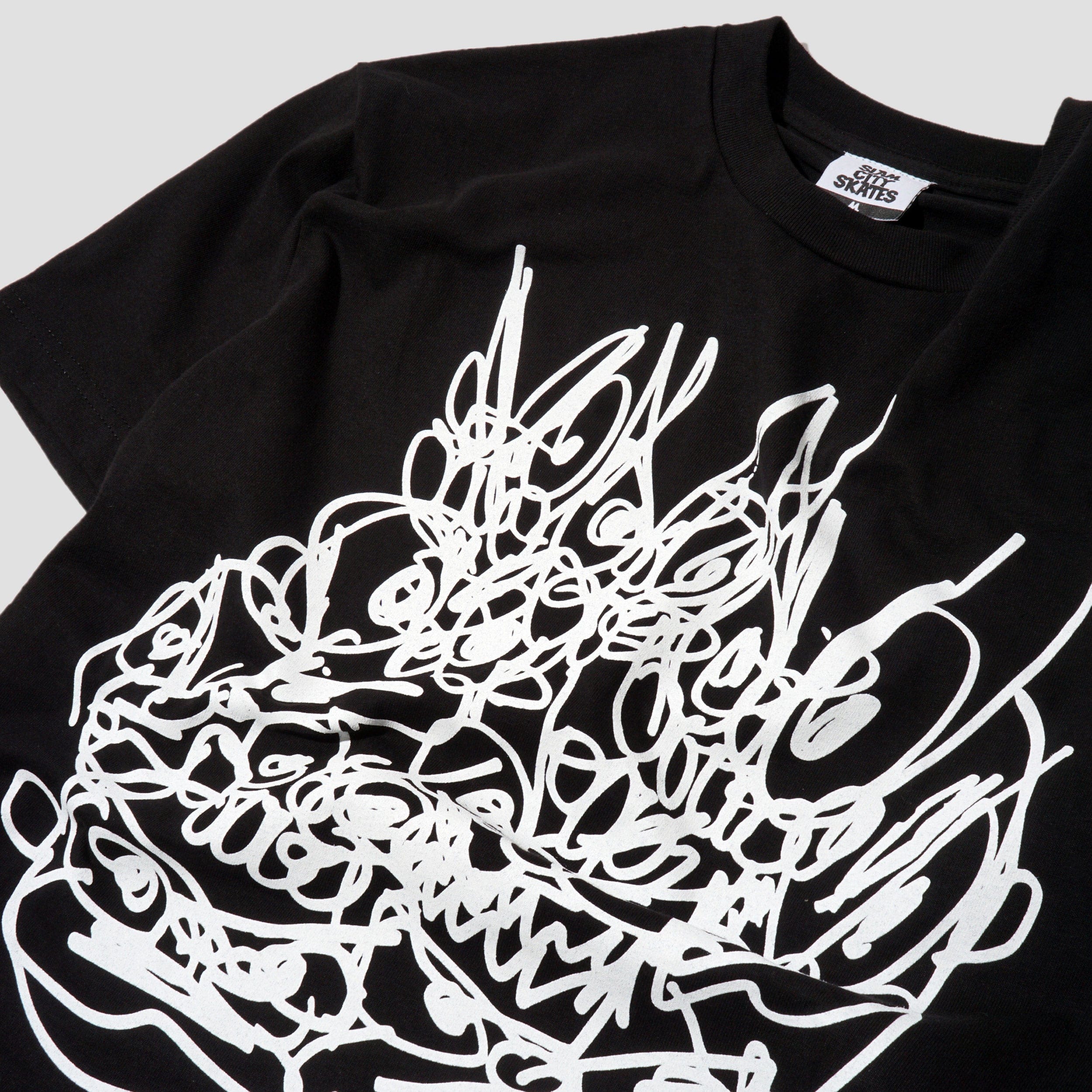 Slam City Skates x Slawn Faces T - Shirt Black